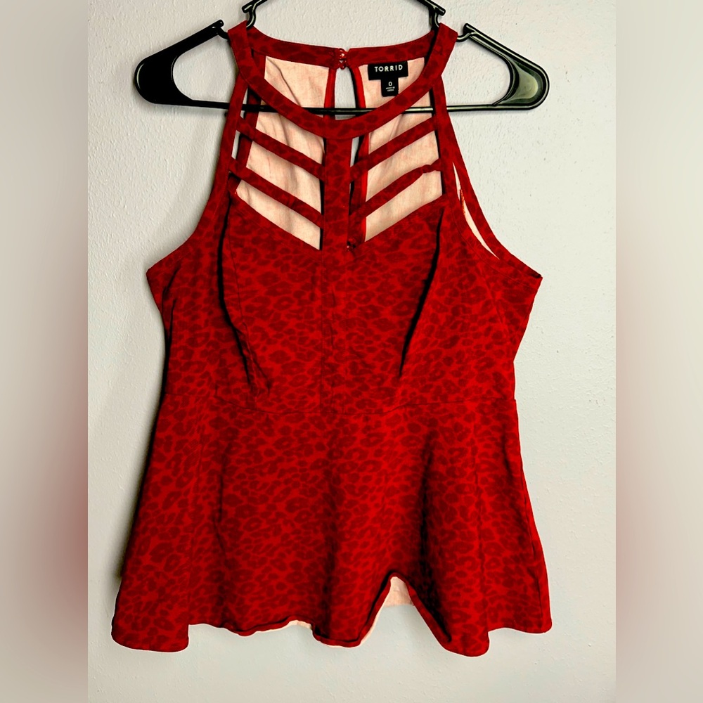 Red Leopard top